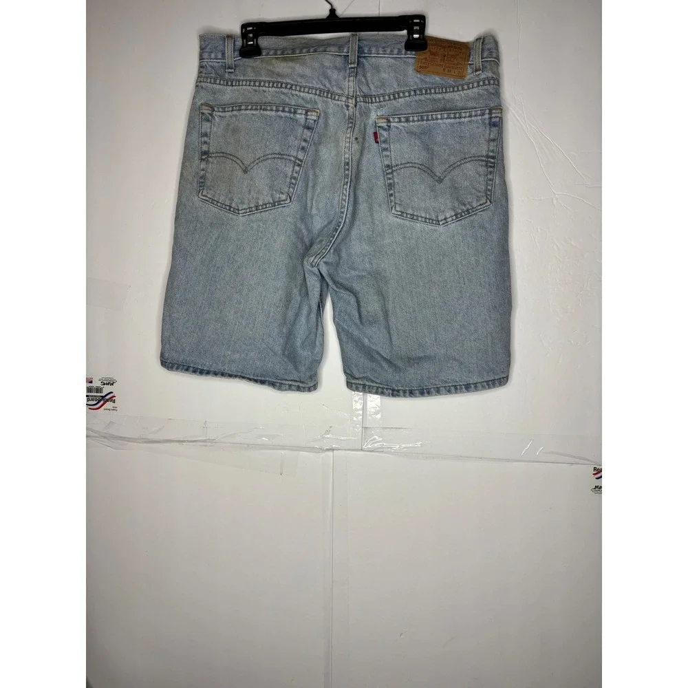 Levis 505 Regular Fit Vintage Denim Shorts Light‎ Wash Mens 38 distressed